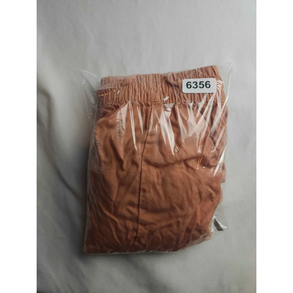 Indigo Rein Womens Terracotta Orange Chambray Jogger Pants Drawstring Size Small